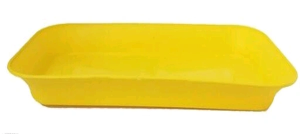 Attractive Flower Pots With Bottom Tray For Outdoor/Indoor Set of 3 Pieces - Free Size, Yellow, Plastic, set of 3 Pieces, Rectangalar